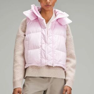Lululemon Wunder Wunder Puff 600-Down-Fill Cropped Vest Meadowsweet Pink